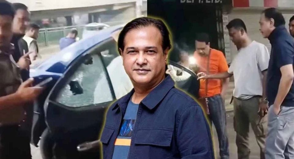 মগবাজারে সংগীতশিল্পী আসিফ আকবরের গুলিবিদ্ধ ব্যক্তিগত গাড়ি